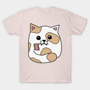 lesbian pride flag cat T-Shirt